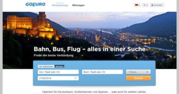 Reiseplattform GoEuro in Aktion (Foto: Screenshot, archive.org)