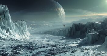 Miranda, der faszinierende Mond des Uranus, enthüllt durch Voyager 2, bietet eine einzigartige geologische Landschaft und bleibt ein Mysterium für die Wissenschaft. (Foto: AdobeStock_835590974 HaiderShah)